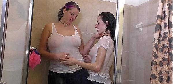  Busty Lesbians Drenched